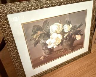 Vintage Joe Anna Arnett Magnolias with Crab Apples Framed Print