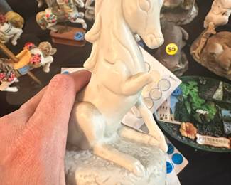 Vintage Ceramic Carousel Horse Music Box second image