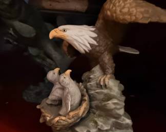 Bald Eagle and Eaglets Figurine