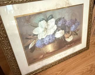 Joe Anna Arnett Floral Still Life Print in Ornate Gold Frame