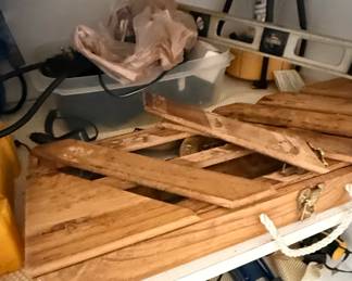 Vintage Wooden Folding Picnic Table or Serving Tray