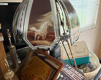 Vintage OK Lighting Wild Mustang Horse Way Touch Lamp