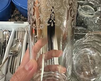 MidCentury Modern Vitreon Queens Lusterware Highball Glass