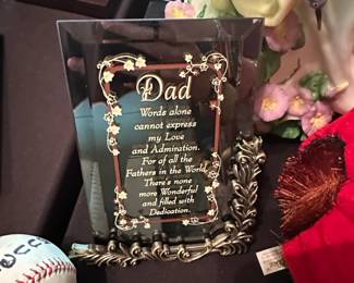 Vintage Beveled Glass Dad Poem Plaque