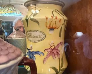 Vintage Nonnis Biscotti Ceramic Cookie Jar