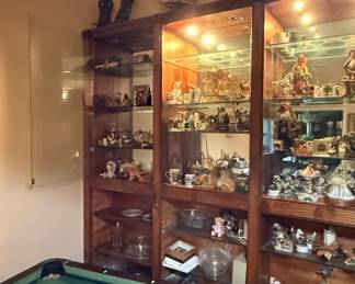 Large ThreeSection Solid Wood Curio Display Cabinet