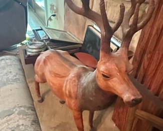 Vintage LeatherWrapped Deer Figurine