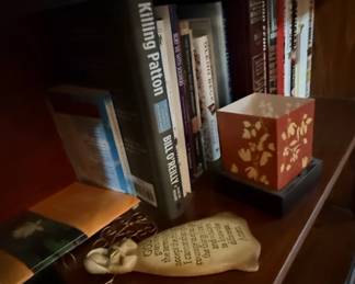 Assorted Books and Decorative Home Decor Items