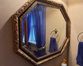 Vintage Hollywood Regency Octagonal Wall Mirror