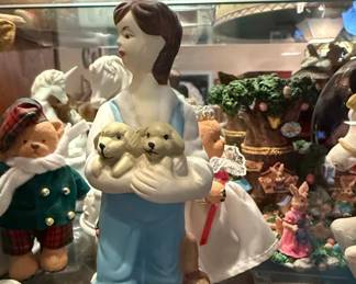 Boy with Puppies Figurine