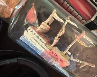 A.A. Schleman Plumbing Co. Advertising Ship in a Bottle