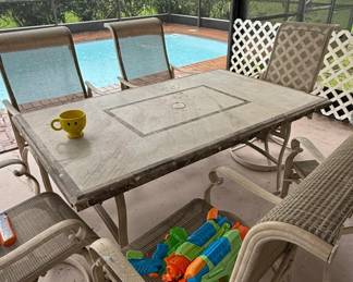 Outdoor Patio Dining Set with StoneTop Table