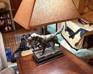 MaitlandSmith Bronze Pointer Dog Table Lamp