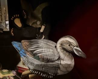 HandPainted Decorative BlueWinged Teal Wooden Decoy