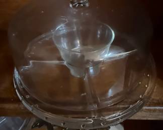 Vintage Glass MultiPurpose Divided Serving Set with Dome