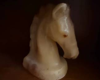 Vintage Italian Alabaster Horse Head Sculpture