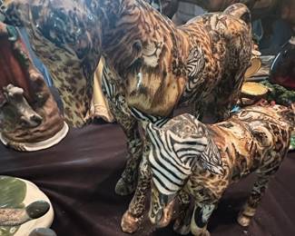 Vintage La Vie Safari Patchwork Horse Figurines second image