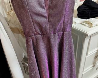 Sparkly purple short dress, XS with open back $5