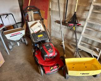 Spreaders and Toro lawnmower