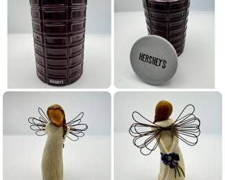 Hershey's Cookie Jar & Willow Tree figurine