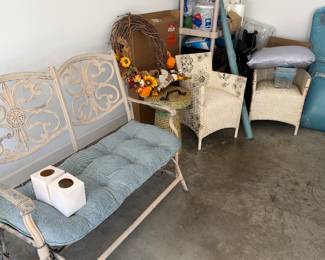 Outdoor furniture, vintage wicker chairs