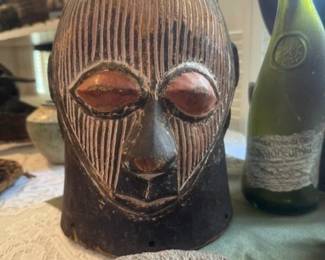 African Mask Helmet - antique