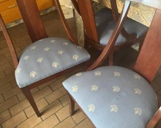 6  Lovely Mid- Century Modern Slate Blue Covered  Chairs