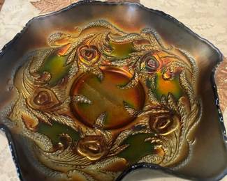 Unusual Carnival Glass Bowl
