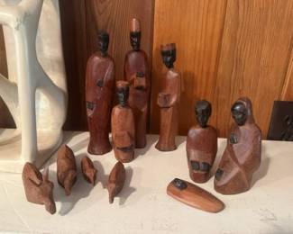Iron wood Nativity Creation.  - Animals of a different Wood