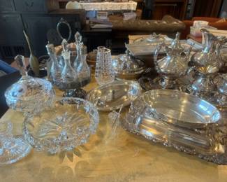 Waterford and  Full Silver plated Coffee and Tea Set - Exquisite Crystal 