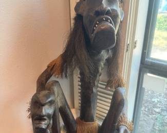 EXL Wooden African Carved Sculpture 