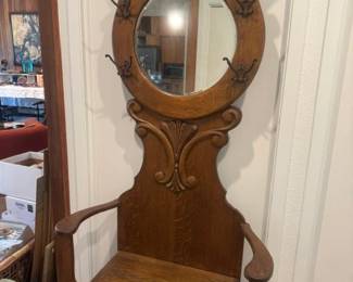 Tall Antique Mirrored Hall  Hat Holder - beautiful condition