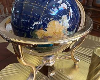 Lapis globe with Mother of Pearl