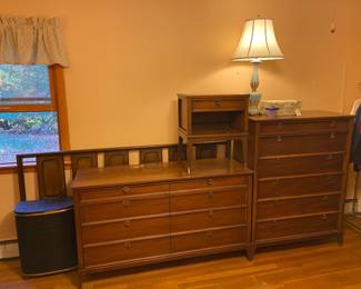 Mid Century Modern Dresser and Chest. GREAT Mid Century King Headboard