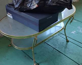 Oval brass table