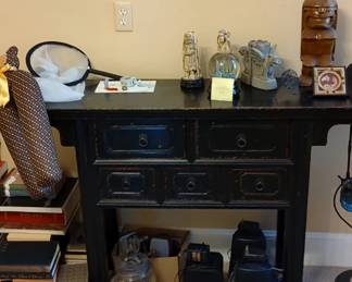 Oriental dark wood prayer table