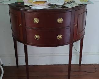 1/2 round table w brass hardware
