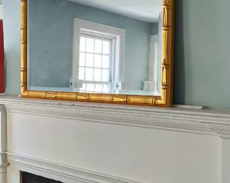 Large bamboo brass mirror