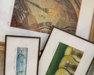 SWEET SIGNED SMALL FRAMED WATERCOLORS