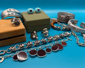 Designer jewelry in sterling silver, semi precious gems, and 18k gold accents. Michael Dawkins, Judith Ripka, Samuel B., Milori Italy,  Robert Lee Morris, Hagit Gorali, and more! 