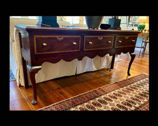 Henkel-Harris Queen Anne mahogany side board with three drawers. 