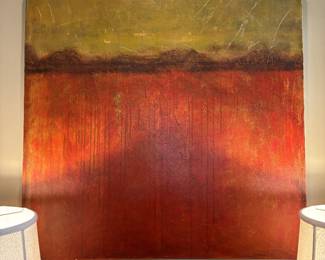 “Seclusion”, original mixed media on canvas signed “Sogni”, 36 by 36 inches