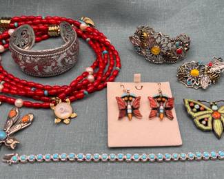 Contemporary Designer Southwestern sterling silver jewelry with semi precious stones. Fritz Casuse, Paul Brackna, Carol Pollack for Relios, and other artisans. 