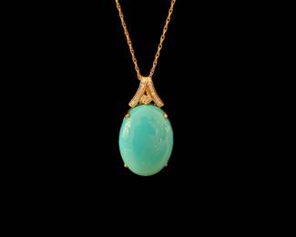 Sleeping Beauty turquoise and diamonds in 14k gold. 