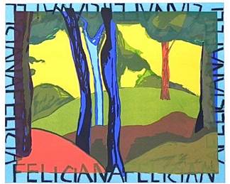 Janice Sachse, Louisiana, 1908-1998, “Happy Land”, silkscreen print, circa 1971