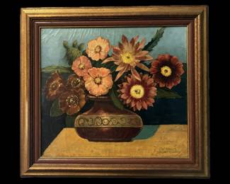 Charles J. Willim, American, Michigan, 1872-1960, “Desert Flowers”, original oil on canvas