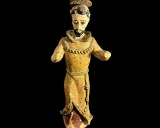 19th century, or earlier, polychromed wooden Santos