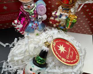 Radko hand crafted blown glass ornaments, Poland. 