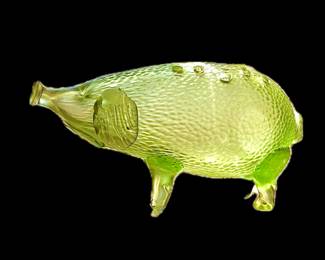 Attributed to Loetz, circa 1900 iridescent glass Piggy flower frog