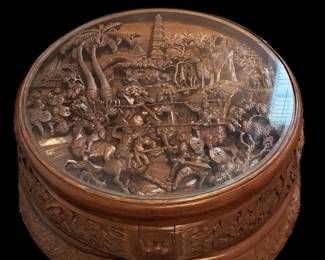 Detail of Coffee Table, all hand carved circa mid century